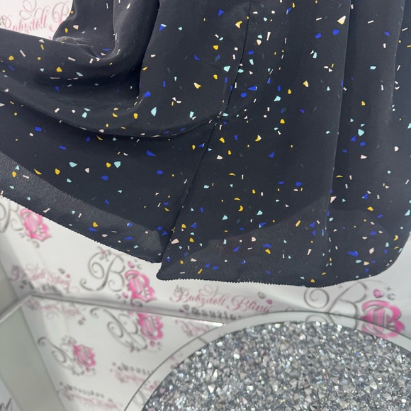 Wilfred romper 100% silk spotted dots Black Dress with Multicolor Speckles - Picture 2 of 9